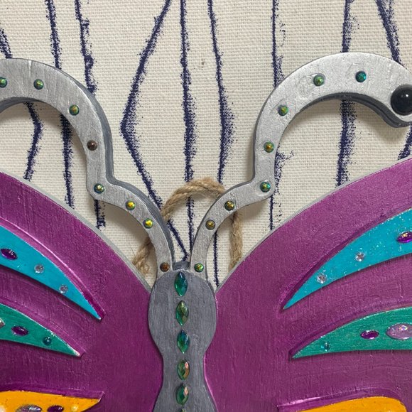 ⭐️#615- Hand Painted Wooden Butterfly - Picture 6 of 8